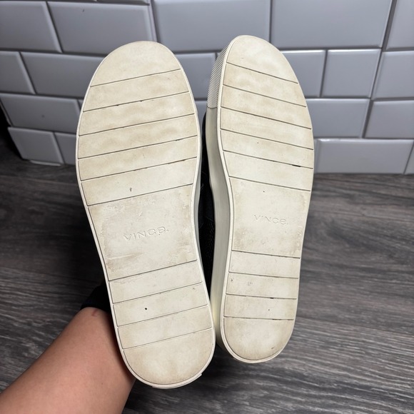 Vince Blair 5 Black Snake Print Slip On Sneakers Womens Size 8.5 Low Top Leather - Picture 9 of 11